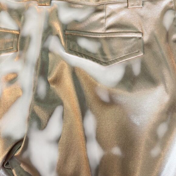 Cache Luxe  Money Rich Elegant Champagne Shimmer Bootcut Pants Sz 2 - Picture 5 of 9